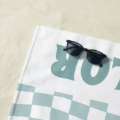 RETRO Nom de serviette personnalisée de plage Nom (En situation)