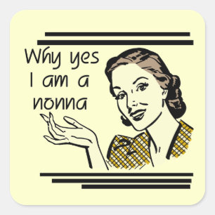 Retro Nonna Tshirts en Gifts Vierkante Sticker