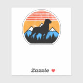 Retro noodlijdende Rottweiler zonsondergang Sticker (Vel)