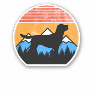 Retro noodlijdende Sunset Mountains Labrador Sticker