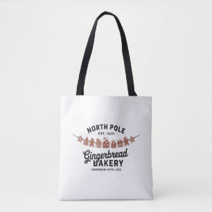 Retro Noordpool Kerstbrood Bakkerij Kerstmis Draagtas