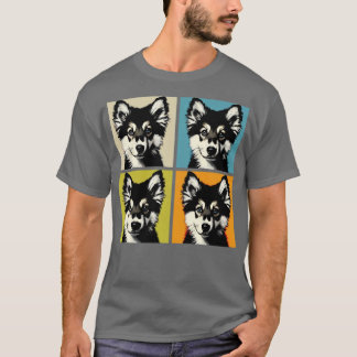 Retro Noors Elkhound Art Schattige Puppy T-shirt