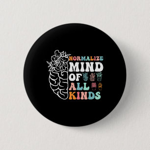 Retro normaliseert de geest van alle soorten Autis Ronde Button 5,7 Cm