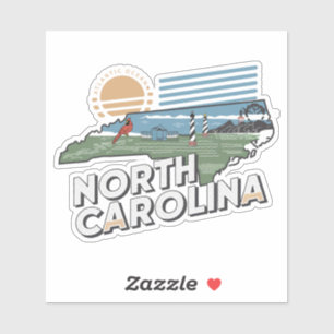 Retro North Carolina State Car Sticker