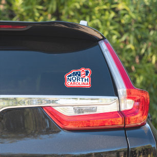 Retro North Carolina State Vlag Sticker