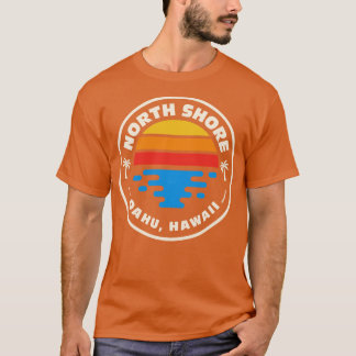 Retro North Shore Oahu Hawaii  Beach Surf E T-shirt