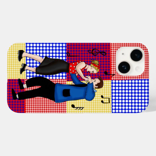 Retro Nostalgic 1950's Couple Dancing Case-Mate iPhone Case (Achterkant (horizontaal))