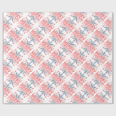 Retro Nostalgic Merry kerstsnowflakes script Cadeaupapier (Vlak)