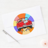 Retro Nostalgic Mr & Mrs. | Alleen getrouwd Ronde Sticker (Envelop)