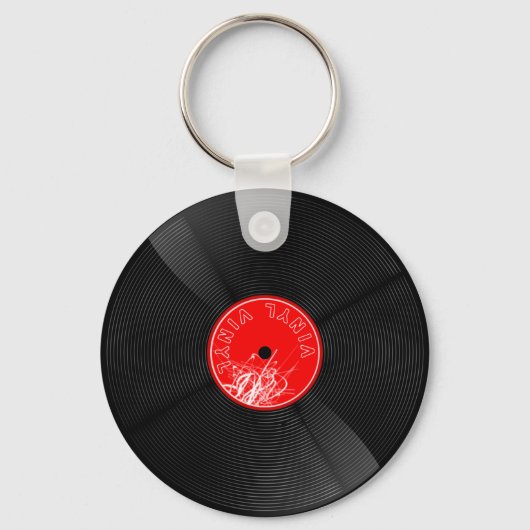Retro Nostalgie binnen handbereik: Vinyl Vibes Sleutelhanger (Voorkant)