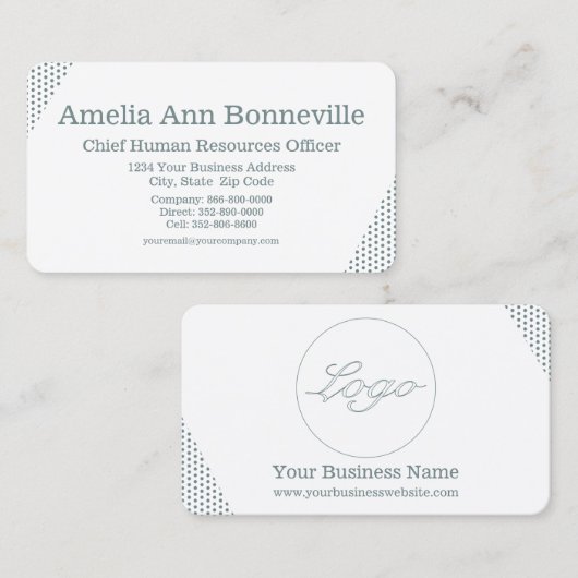 Retro  nostalgische groene stippen visitekaartje (Voorkant / Achterkant)