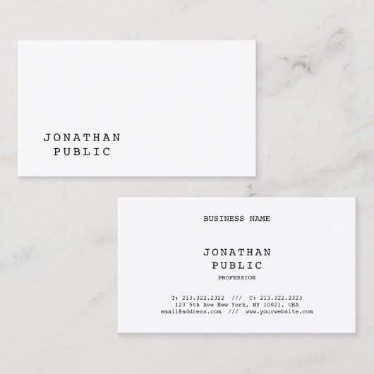 Retro  nostalgische look-minimalistische Sjabloon Visitekaartje (Voorkant / Achterkant)