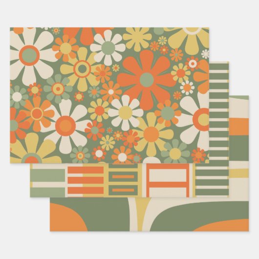 retro nostalgische mix-and-match patronen inpakpapier vel (Set)