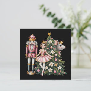 Retro Notenkraker Scene Vintage Kerst Matching Feestdagenkaart