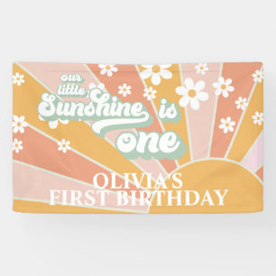 Rétro Notre Petite Bannière Anniversaire Sunshine
