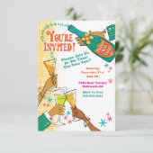 Retro Nouvel An Eve Fête Invitation (Debout devant)