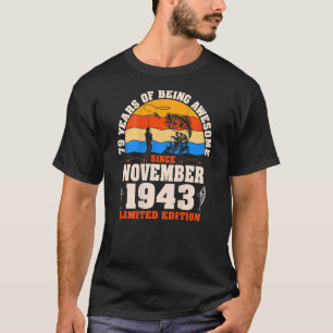 Retro november 1943 79 jaar oud Gevist 79e geboort T-shirt