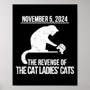 Retro November 5 Cat Kamala Harris voor President Poster