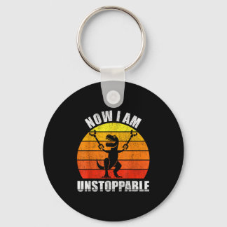 Retro Nu Ben Ik Onstoppbaar Shirt Grappige T-rex V Sleutelhanger