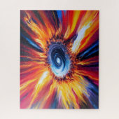 Retro nu rood blauw en oranje storm uitbarsting legpuzzel (Verticaal)