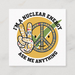 Retro Nucleaire Energie ontwerp vector art gift Vierkante Visitekaartje