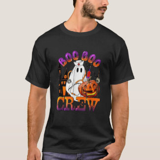 Retro Nurse Boo Crew Halloween voor geregistreerde T-shirt