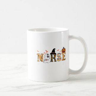 Retro Nurse Halloween Pumkin Soky Seizoen Hallowee Koffiemok