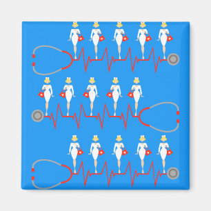 Retro Nurse Magnet Magneet