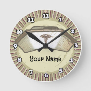 Retro Nurse Pet Ronde Klok