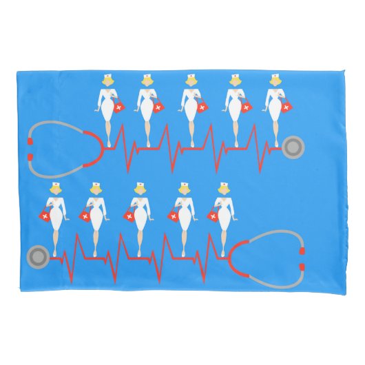Retro Nurse Pillowcase Kussensloop (Voorkant)