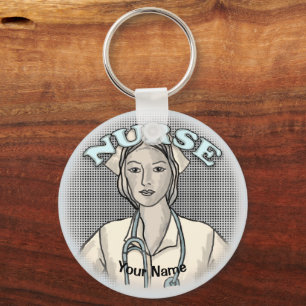 Retro Nurse Sleutelhanger