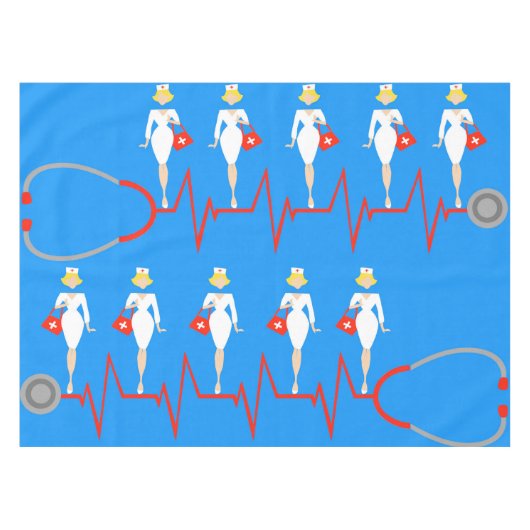 Retro Nurse Tablecloth Tafelkleed (Voorkant (Horizontaal))
