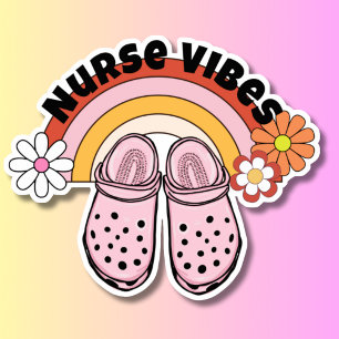Retro Nurse Vibes Waterdicht Sticker