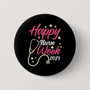 Retro Nurse Week Mannen Vrouwen Happy Nurse Week 2 Ronde Button 5,7 Cm
