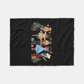 Retro Nutcracker Ballet Christmas Tree Shirts For Fleece Deken (Voorkant (Horizontaal))