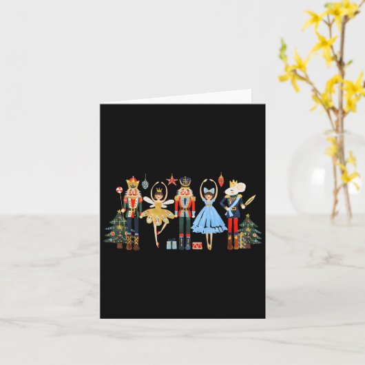 Retro Nutcracker Ballet Christmas Tree Shirts For Kaart (Gele Bloem)