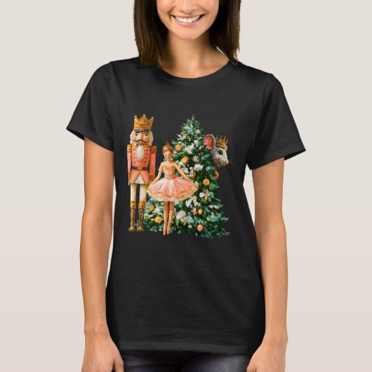 Retro Nutcracker Ballet Nk Christmas Xmas Vibes Wo T-shirt (Voorkant)