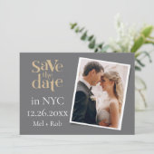 Retro NYC Photo Enregistrer La Carte Date (Debout devant)