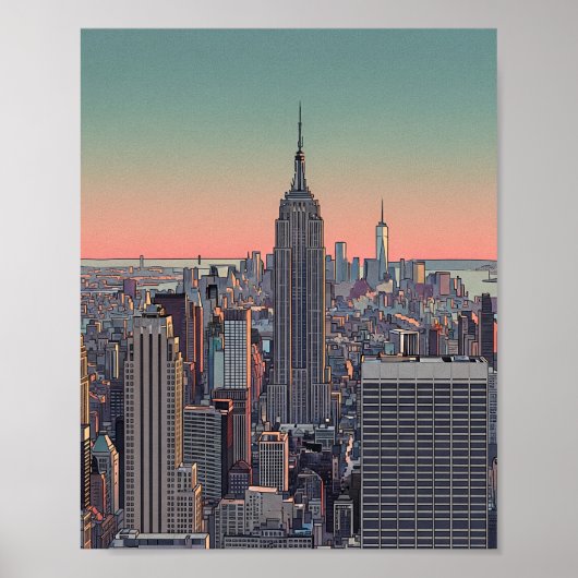 Retro NYC-syllynposter Poster (Voorkant)