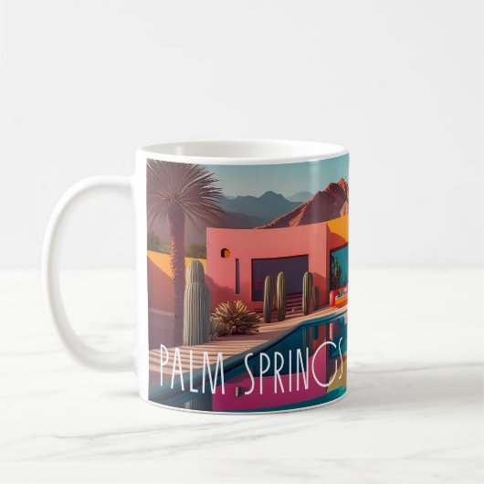 Retro Oasis – Palm Springs Coffee Mug (Gauche)
