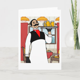 Retro ober barman met Drinken Kaart