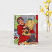 Rétro occupé dans les cartes vierges de costume (Fleur jaune)