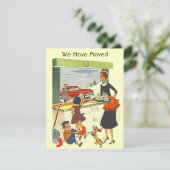 Retro Occupé Maison Nous avons Déplacé Faire-part (Debout devant)