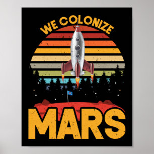 Retro Occupy Mars 2020 Planet Martian Poster