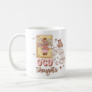 Retro “OCD uitzetten” bewustzijn voor geestelijke Koffiemok