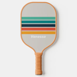 Retro Oceaan Regenboog Overdwars Gestreept met Naa Pickleball Paddle