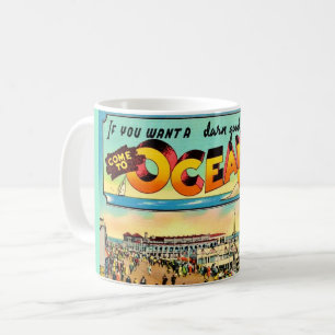 Retro Ocean City NJ Groeten Postcard Mok