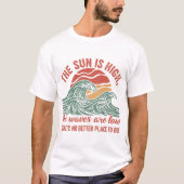Retro Ocean Waves Sunset Grafisch T-shirt (Voorkant)