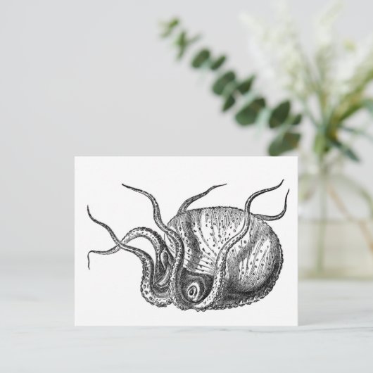 Retro Octopus Briefkaart (Staand voorkant)