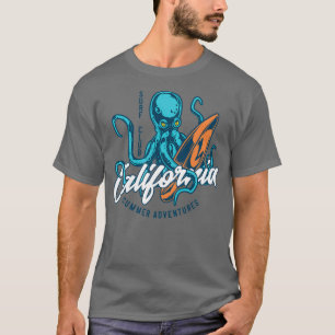 Retro Octopus Surfer California Surf Club Surfing T-shirt